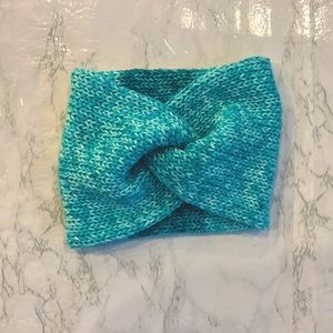 Knitted Handmade Ear Warmers | Color: Aqua Ombre